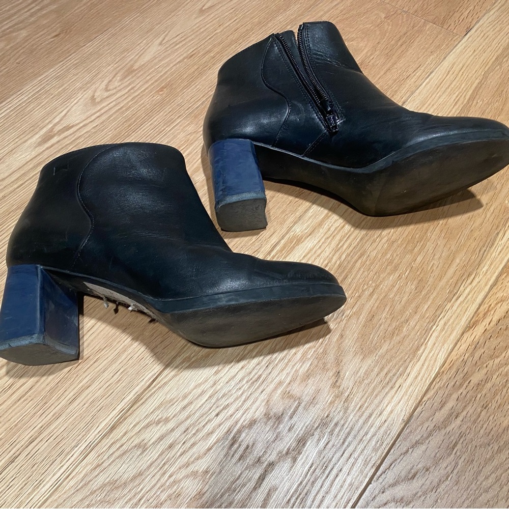 Camper Black and Blue Heeled Boots